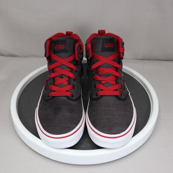 Vans Atwood High Top Shoes Womens Size 6 Youth 4.5 Gray Red Lace Up Sneaker - Picture 3 of 9